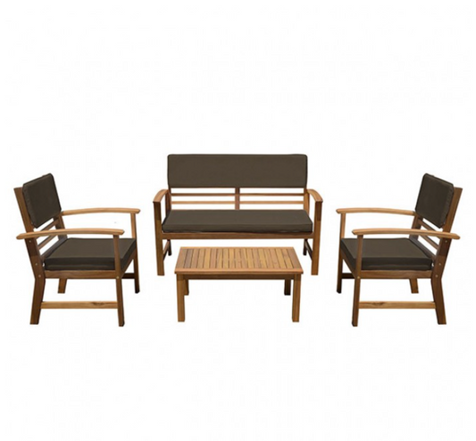 HANA 4 PC. PATIO SET BROWN