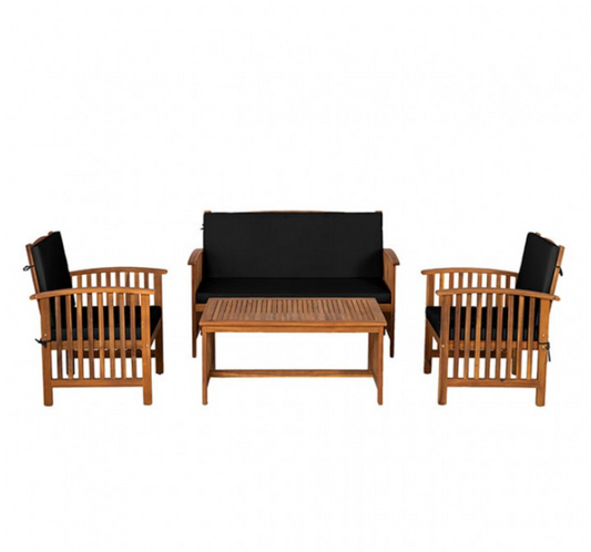 KYUSHU 4 PC. PATIO SET BLACK