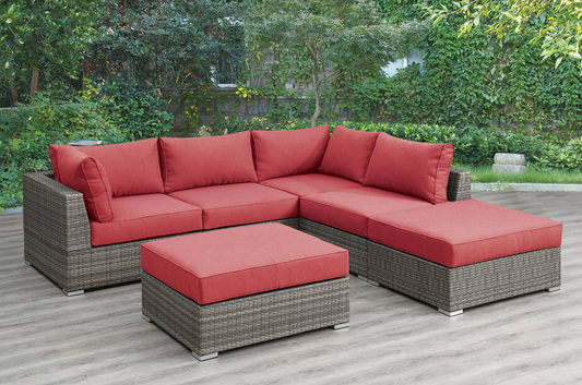 6-PCs Modular Patio Set Red